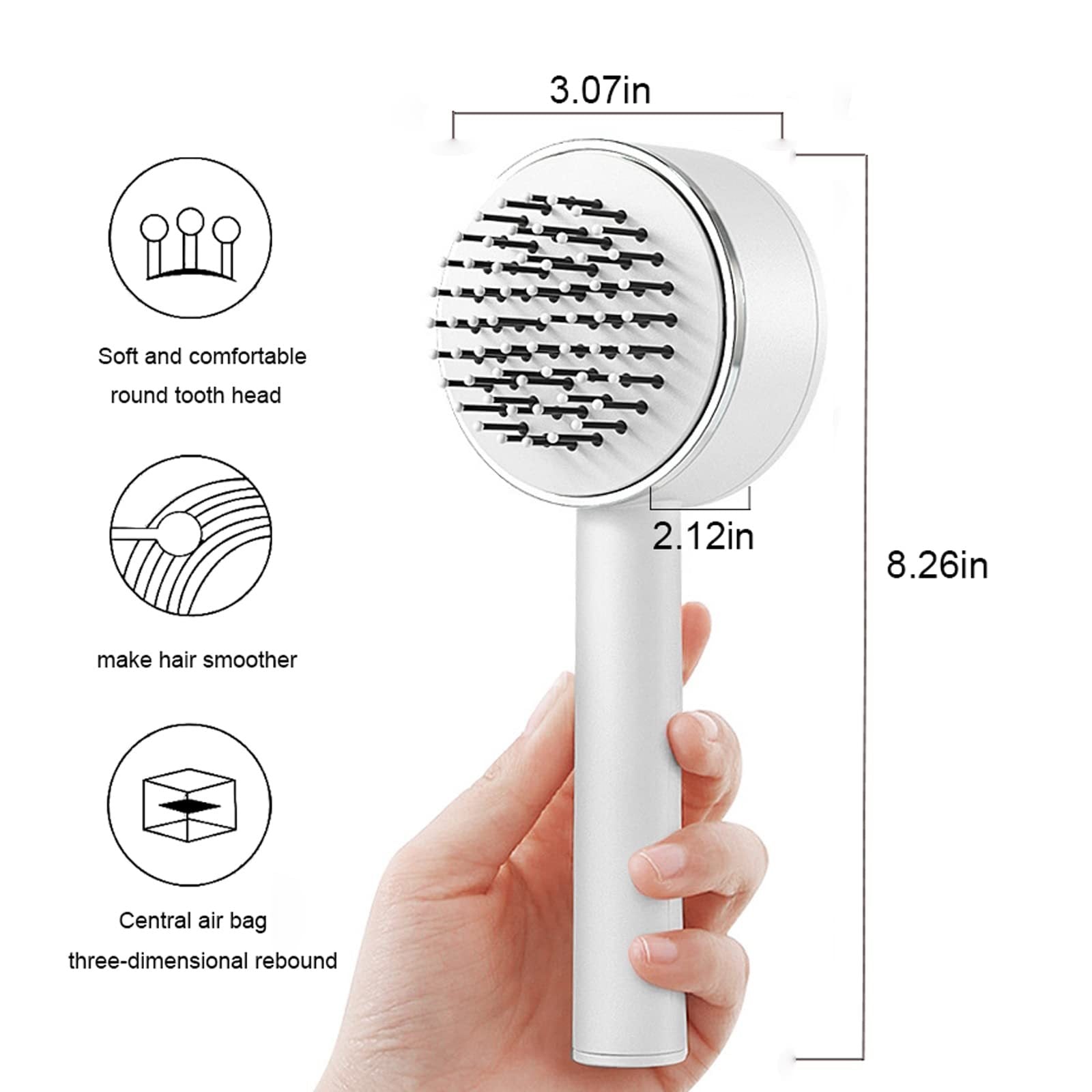 One-key Self-cleaning Hair Brush For Women Curly Hair Brush Anti-Static Airbag Massage Comb Airbag Massage Scalp Comb Professional Detangling One-key Self-cleaning One-key Self-cleaning Hair Brush For Women Curly Hair Brush Anti-Static Airbag Massage Comb Airbag Massage Scalp Comb Professional Detangling One-key Self-cleaning